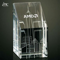 Downtown 3D Multifaceted Optical Crystal Paperweight